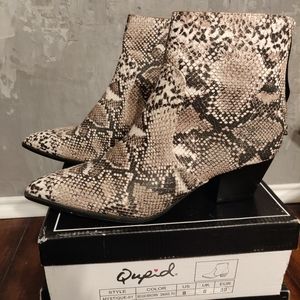 LAST CHANCE 🎉 Qupid Snake Print Booties